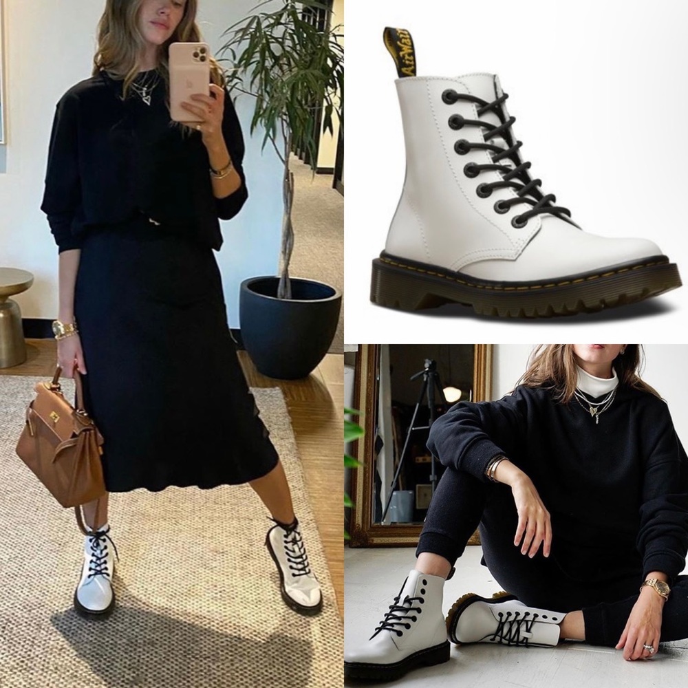 DR. MARTENS WHITE COMBAT BOOTS